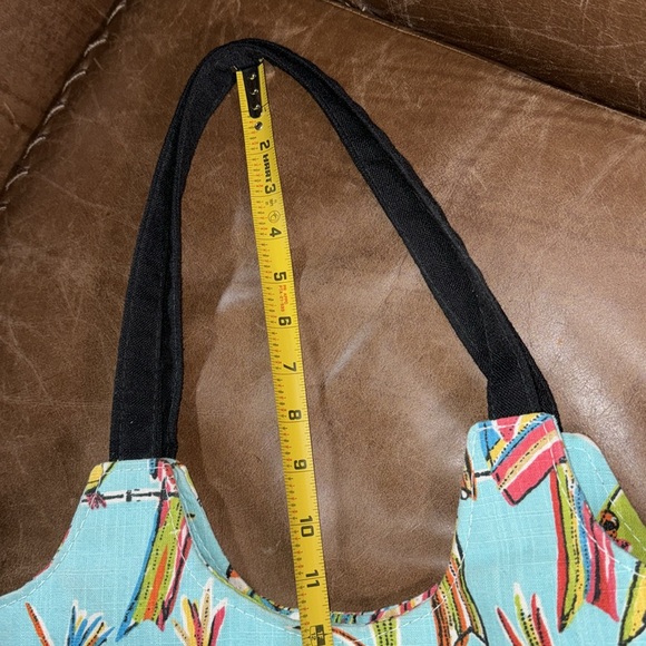 Berkshire Bags Sorrento Zip Top Multi-Pocket Artistic Fabric Footed Tote Bag - Picture 10 of 12